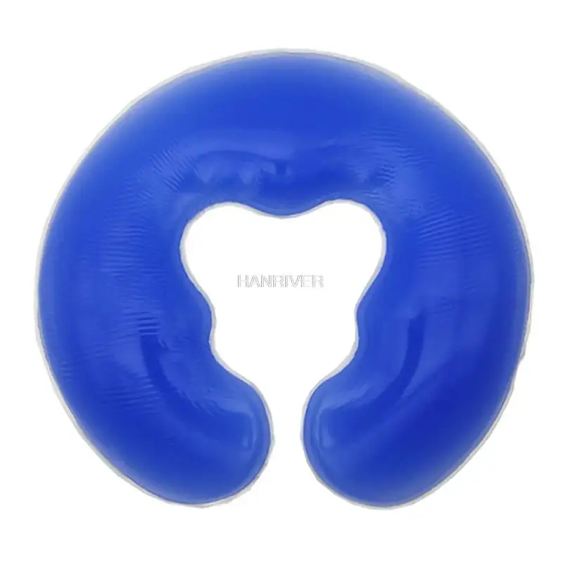 Bantal Pijat bentuk U Spa silikon lembut, 1 buah 700g, bantal Gel Spa pijat wajah rileks, bantal kereta pijat tubuh, perawatan kesehatan