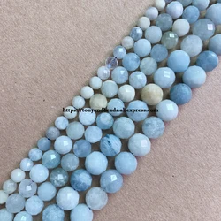 Semi-precious Stone Diamond Cuts Faceted AA Quality Mixed Aquamarine 7