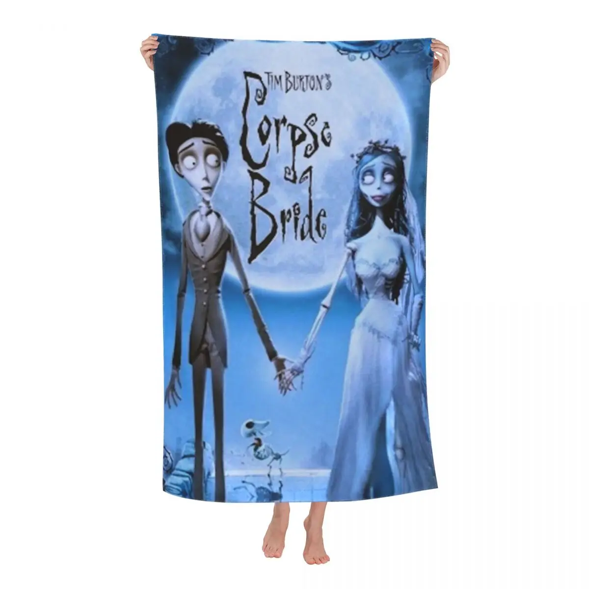 

Custom Tim Burton Corpse Bride Beach Towel Quick Drying Halloween Horror Scary Movie Super Soft Microfiber Bath Sauna Towels