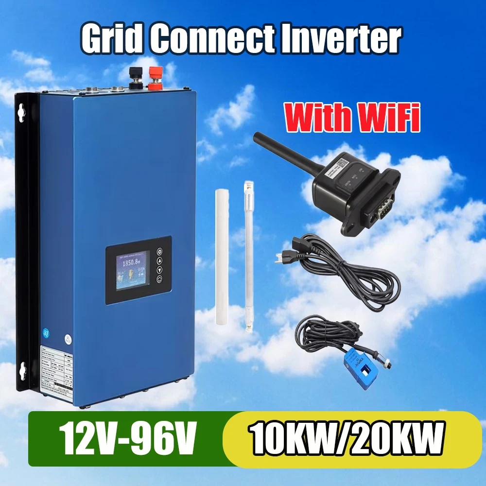 10000W 20000W Wind Power Grid Tie Inverter with Limiter Sensor/Dump Load Controller/Resistor WIFI 3 Phase 48v 96v Wind Generator