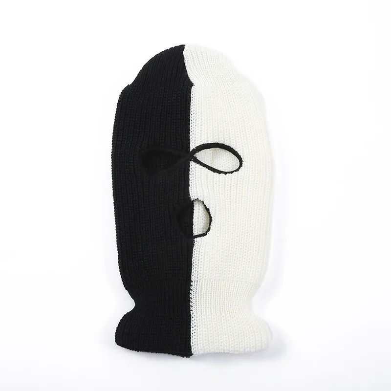 3 Hole Knitted Beanie Hat Full Face Ski Mask Winter Balaclava Face Cover for Outdoor Sports Caps