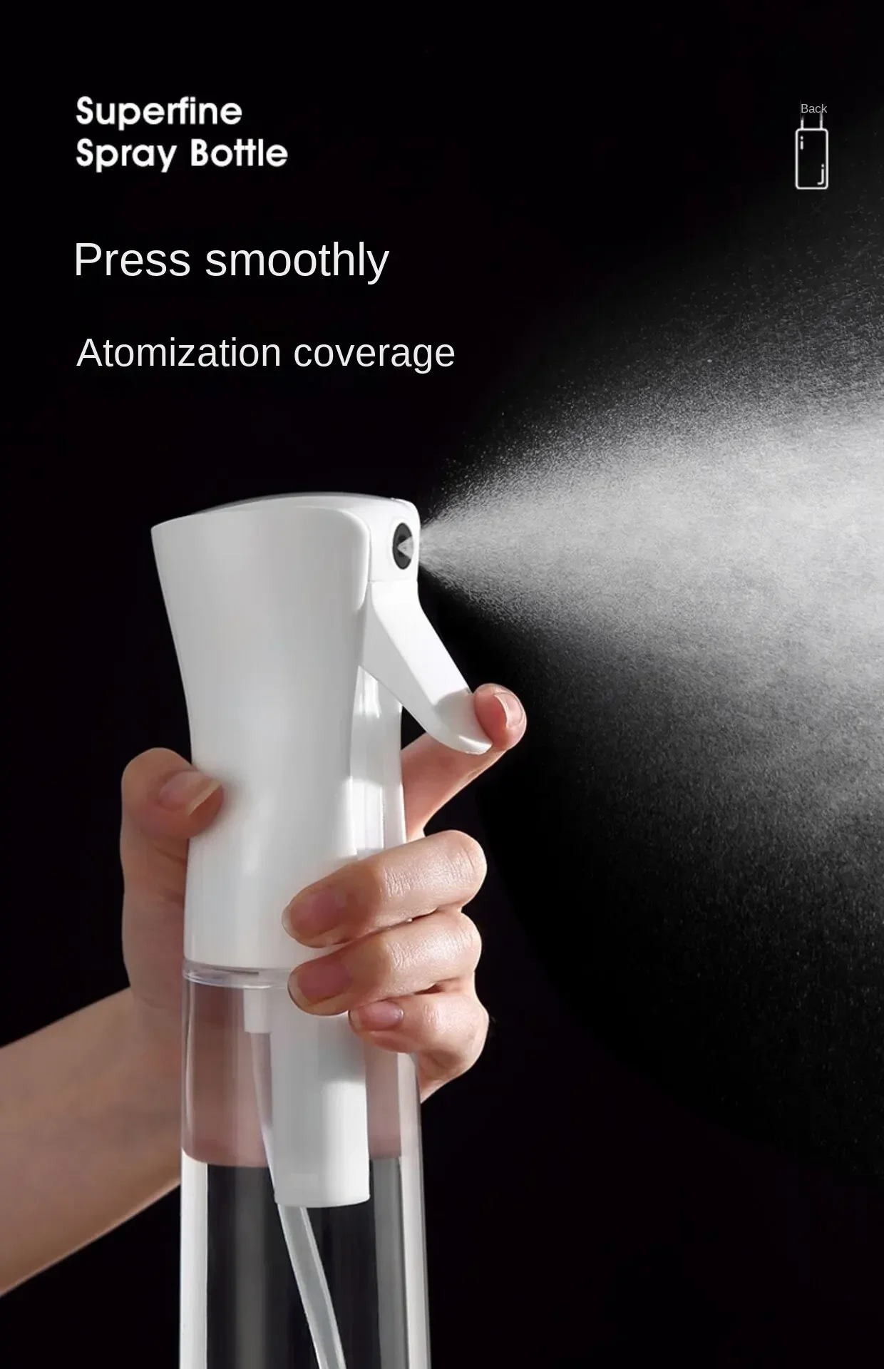 200/300/500ml Kontinuierliche Sprühflasche für Haare – Nachfüllbarer automatischer Wassersprüher für Salon, Friseur & Haarstyling-Werkzeuge – Detail 4