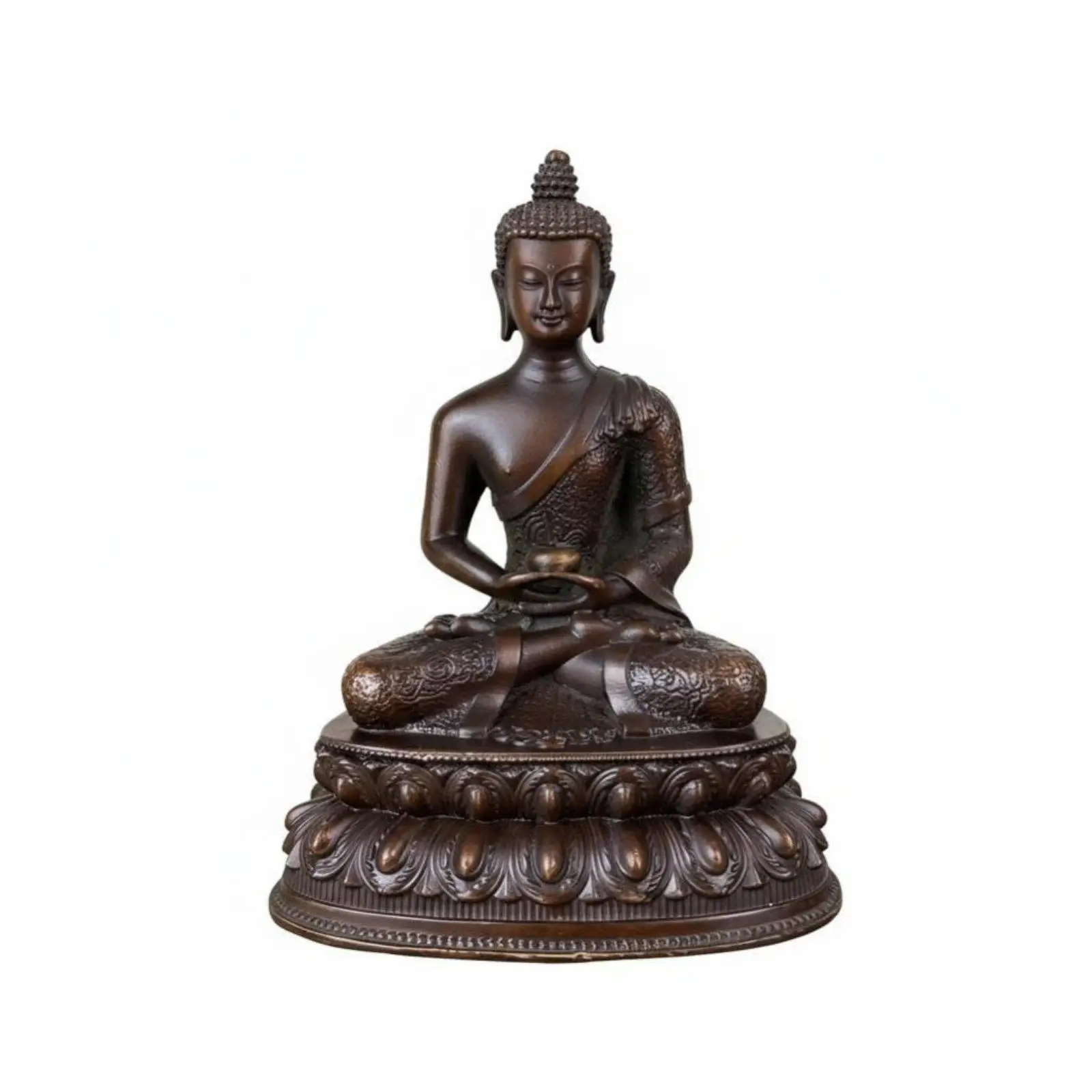 Buddhist Supplies Buddha Statue for Altar Decor Durable Alloy Antique Bronze Finish Art Piece