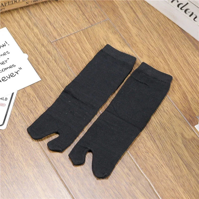 1Pairs Japanese Men and Women Summer Fiber Two Finger Socks Black Kimono Flip Flop Sandal Split Ninjia White Tabi Toe Socks