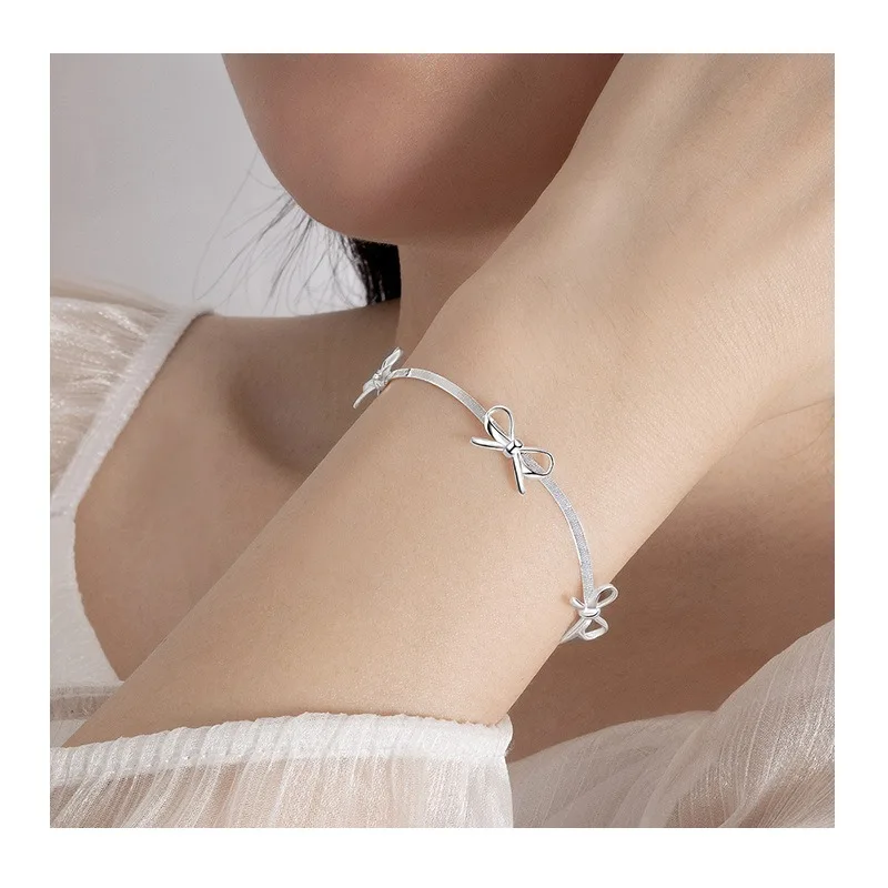 

Браслет Kalaini Bow Snake Bone: модный, простой, с бантом, в стиле интернет-знаменитостей