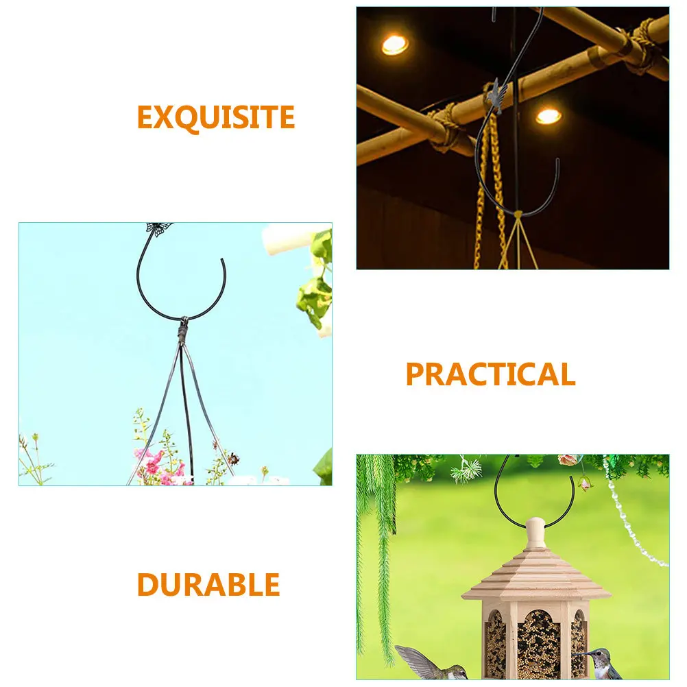 

4Pcs Outdoor Bird Feeder Hooks Heavy Duty S-Shaped Plant Hooks for Hanging Pots Baskets Wind Chimes Deck Rails Pergolas Garden