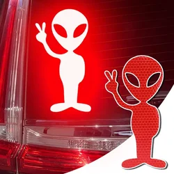 Creative Alien Reflective Car Stickers Universal Tape Safety Warning Mark Decals Auto Driving Safety Reflective Decorations