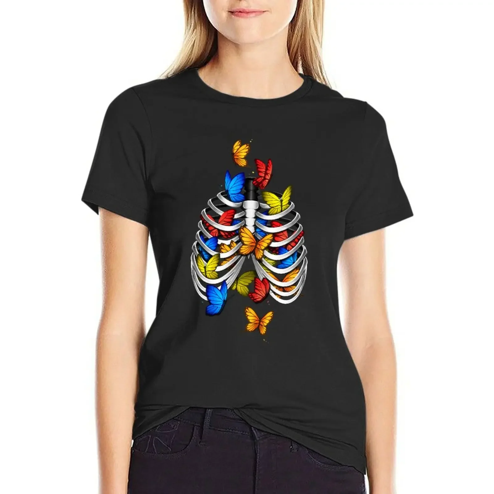 

Butterflies in my stomach T-Shirt quick-drying cute tops Female clothing funny t shirts for Women