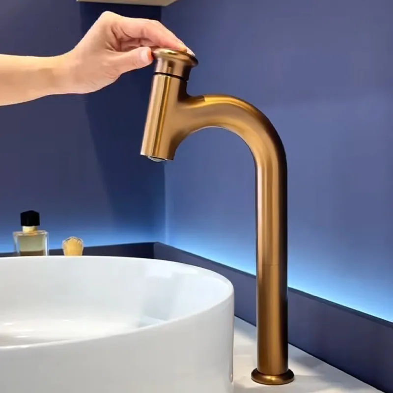 Solid Brass Bathroom Basin Faucet Modern Single Handle Countertop Wash Mixer Tap for Art Vessel Sink Basin Home Bathroom Water T