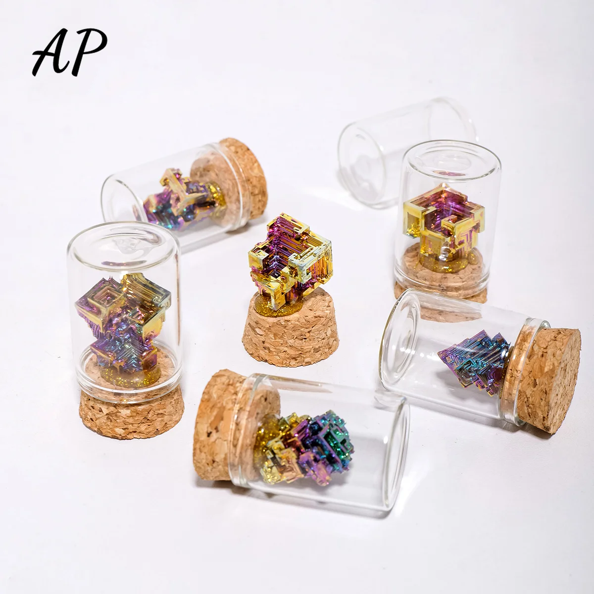 1PC Natural Mini Bismuth Crystal Metal Crystal Element Ore Specimen Glass Home Decors Teaching Materials Raw Mineral