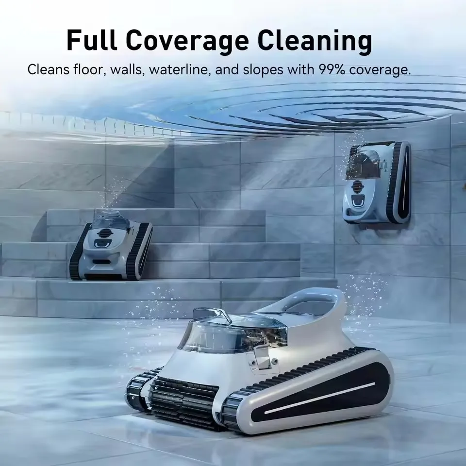 Pool Vacuum Up to 180 Mins Run time, Robotic Pool Cleaner Above Ground for Inground Pools up to 2000 Sq.ft