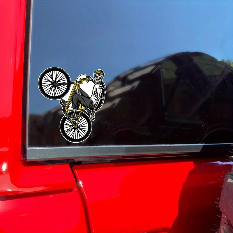 1PC 스켈레톤 BMX 스티커 - 자전거, 노트북 및 스케이트보드용 프리미엄 비닐 데칼 |   고품질, 방수,