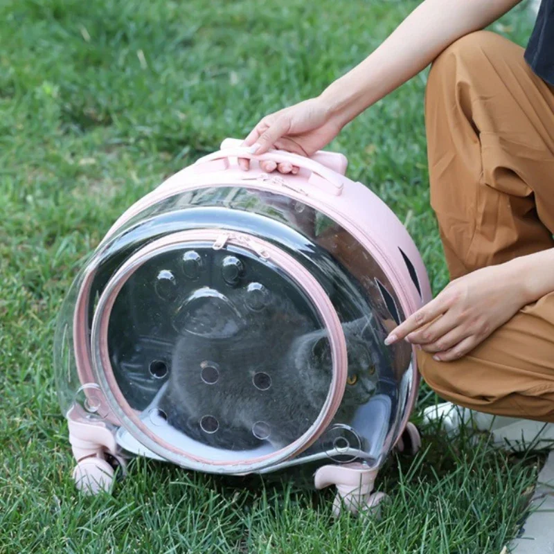 FurstarPortable Cat Carrier Mini Travel Cats Carrier Outdoor Puppy Kitten Pet Cat Transparent Backpack Kittens Pets Conveyors Pr