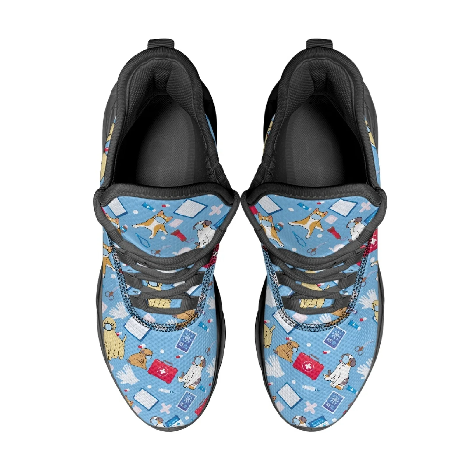 PENSTROLL Vet Pet Care Pattern Sports Shoes Mesh & EVA Men's Racing Shoes Lightweight Men's Running Shoes for Casual Wear