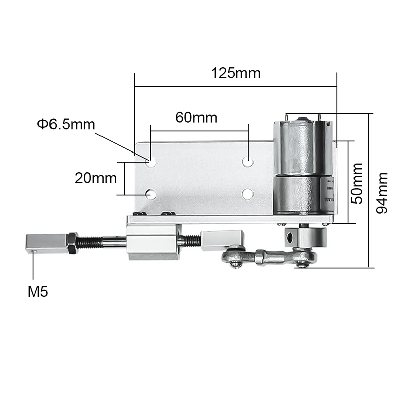 Small DIY Design Reciprocating Cycle Linear Actuator with DC Gear Motor 12V 24 Volt Stroke 12/16/20/25mm Adjustable 5~1000 Rpm