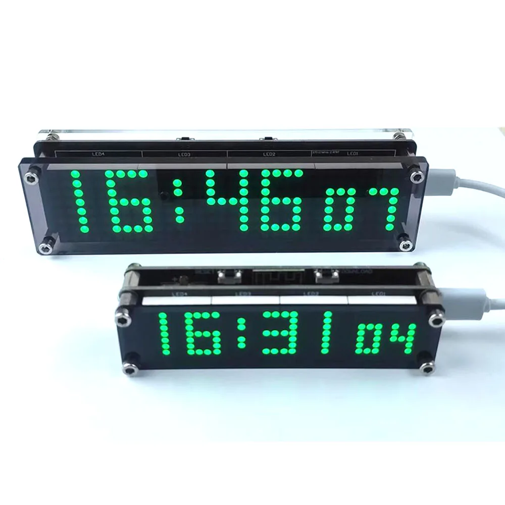 Imagem -04 - Rede Wifi Relógio Temporizador com Display Digital Relógio Matrix Ponto Vermelho Azul Verde Tempo Branco Esp8266