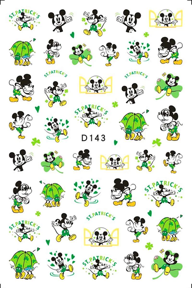 Disney Nieuwe Mickey Minnie Nail Art Sticker Nail Slider Disney Princess Donald Duck 3D Sticker Nail Art Decals Nageldecoratie