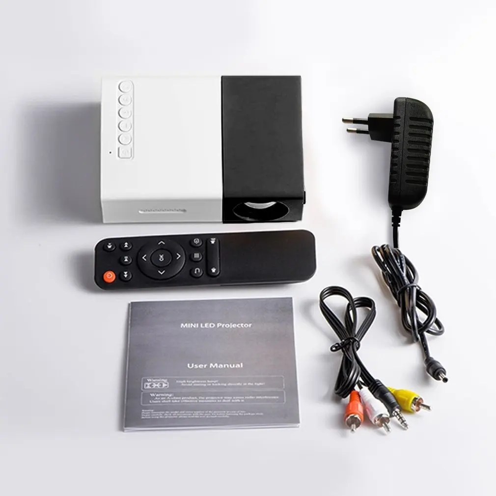 جهاز عرض YG300 محمول عالي الوضوح 1080P جهاز عرض عالي الدقة واجهة متعددة المنزل HDMI متوافق مع USB أفلام AV العارض