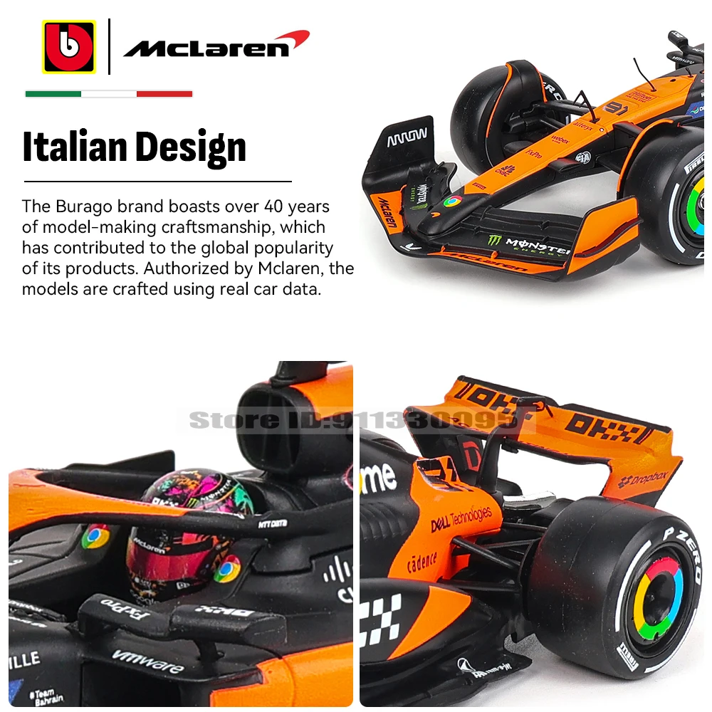 Bburago 1:24 2024 McLaren F1 Team MCL38 4 #   Lando Norris #   Oscar Piastri Legierung Automodell Spielzeugserie Sammlung Geschenk