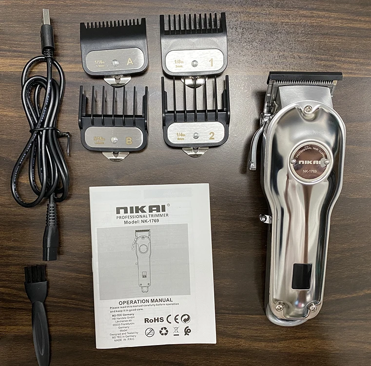 NK-1769 جميع المعادن عالية الجودة صالون الشعر الكهربائية كليبرز صالون الحلاقة شاشة الكريستال السائل آلة قطع الشعر مخصص Usb