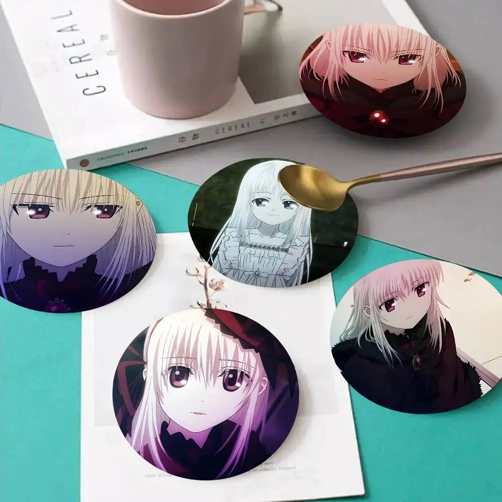 1pc Anna Kushina Anime Characters Wooden Coaster Colour Printing Cup Mat Home Desk Decoration Gifts