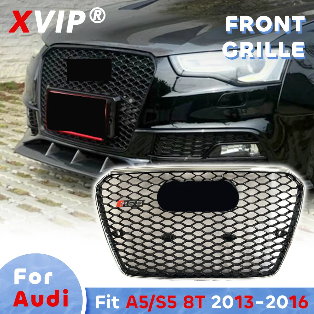 

XVIP RS5-Style Front Bumper Grille Horizontal Bar Grille Racing Replacement Modification Parts For Audi A5 8T Facelift 2013-2016