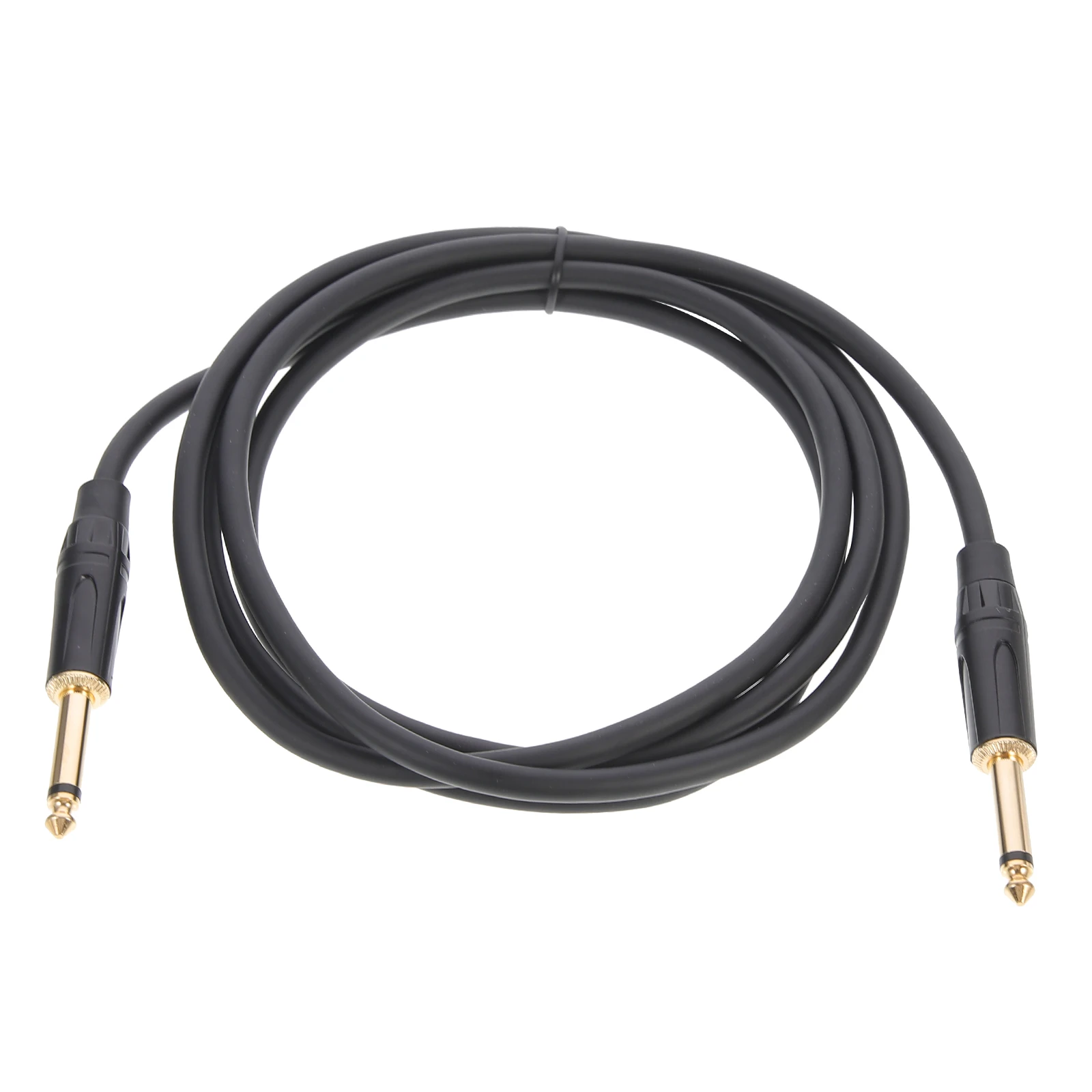 

6.35Mm Black Electric Guitar Cable Durable High-Fidelity Shielded Wire Strong Anti-Interference Male To Male Microphone Cable