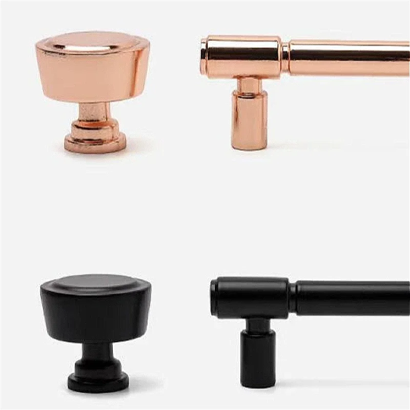 Simple Kitchen Cabinet Pull Handle Nickel Brushed Gold Wardrobe Dresser Drawer Knob Single-Hole Storage Cabinet Furniture Handle