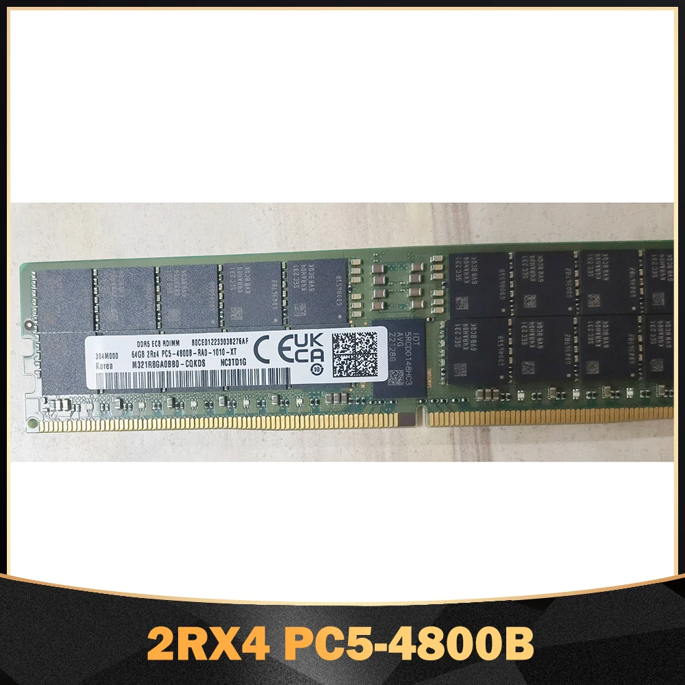 1PCS New 64G 64GB DDR5 4800 2RX4 PC5-4800B ECC RDIMM For Samsung Server Memory