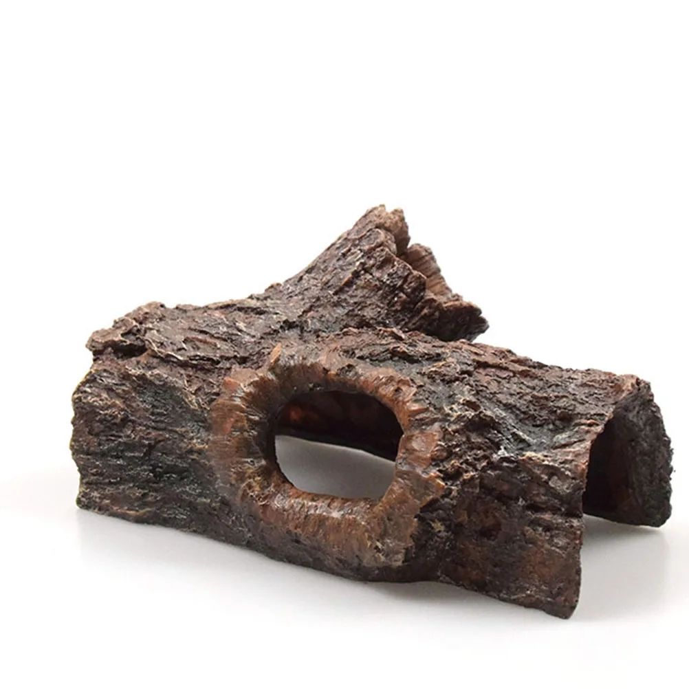 

Resin Aquarium Decoration Craft nament Accessories L scape Small Bark Statue Shape Premium Material Fish Tank Glass Water Tank