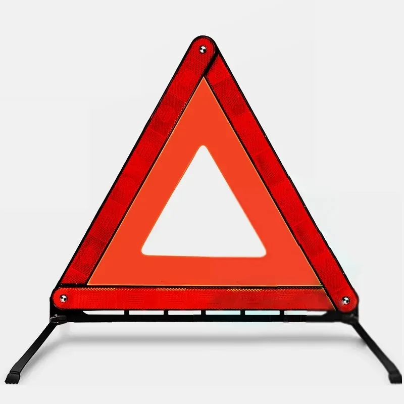 Car Triangle Reflective Tripod Emergency Breakdown Warning Reflective Sticker Safety Hazard Foldable Stop Sign Car Accessories