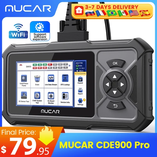 MUCAR CDE900 Pro OBD2 herramienta de diagnóstico sistema completo diagnóstico 28 reinicio/mantenimiento Control bidireccional 32G almacenamiento obd 2 escáner