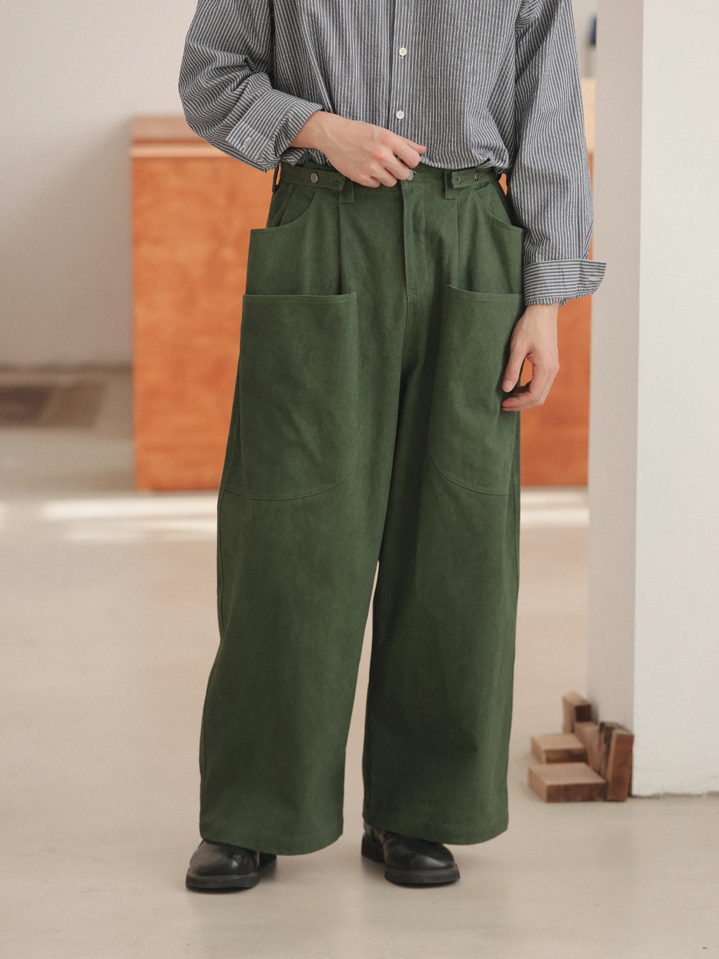 

Брюки Noears в винтажном стиле, повседневные, с регулируемой талией, множеством карманов, прямые, из хлопка, рабочие, для работы