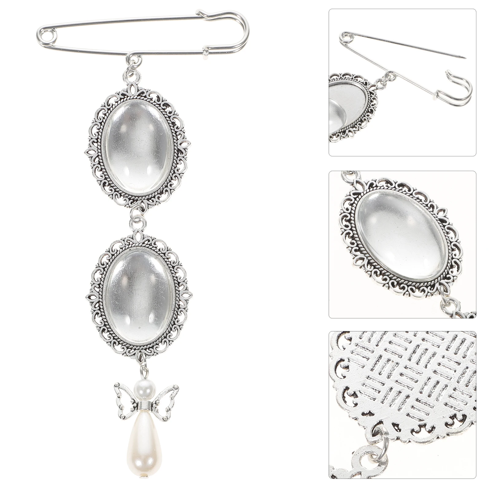 

2Pcs DIY Making Supplies Photo Frame Pendant Wedding Bouquet Charm Memorial Picture Keepsake for Bride