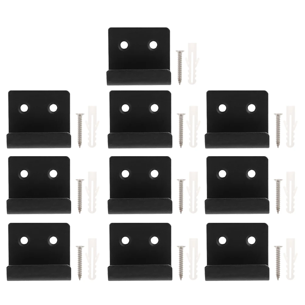 

10 Pcs Black Tile Hooks Wall Mount Stainless Steel Hanging Brackets for Ceramic Tiles with Screws Expansion Tubes Mirror Holders