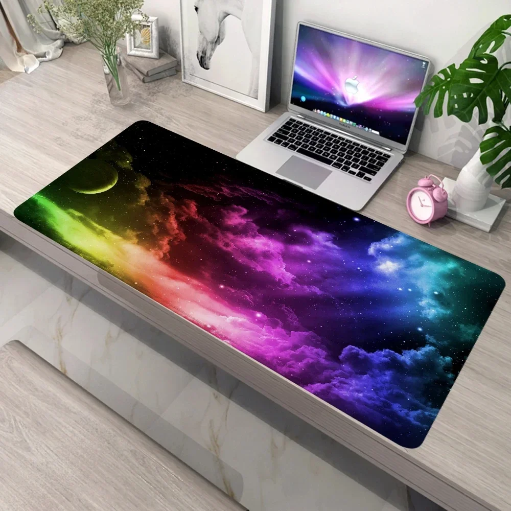 Starry Sky Anime Mouse Pad 800x300 Gaming Setup Accessories Desktops Computer Mat Desk Accessories Office Pc Gamer Mousepad Mats