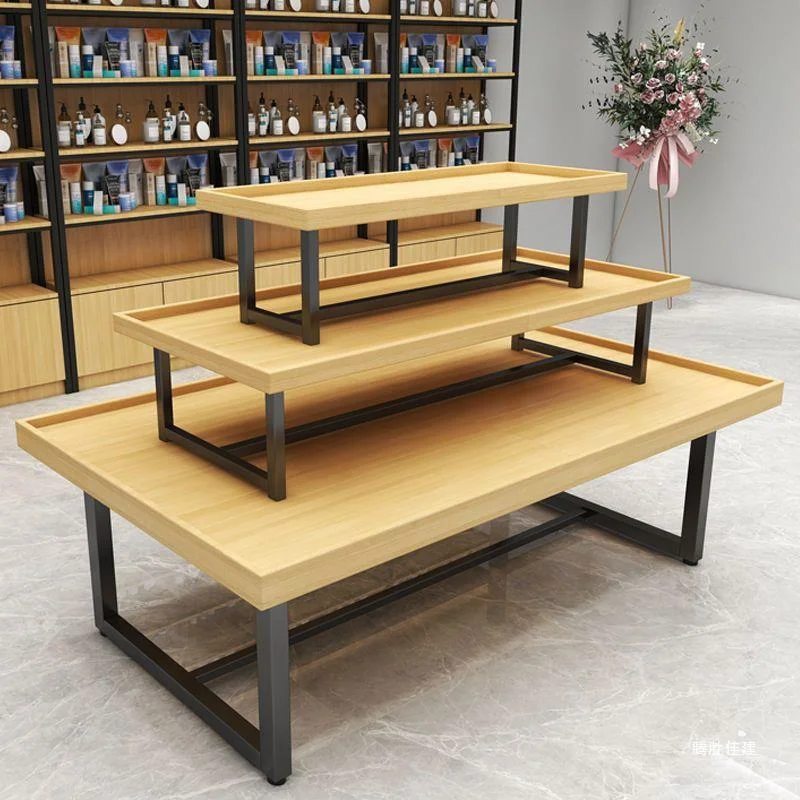 Stand Metal and Wood Rack Display Custom Heavy-Duty Double-Sided Display