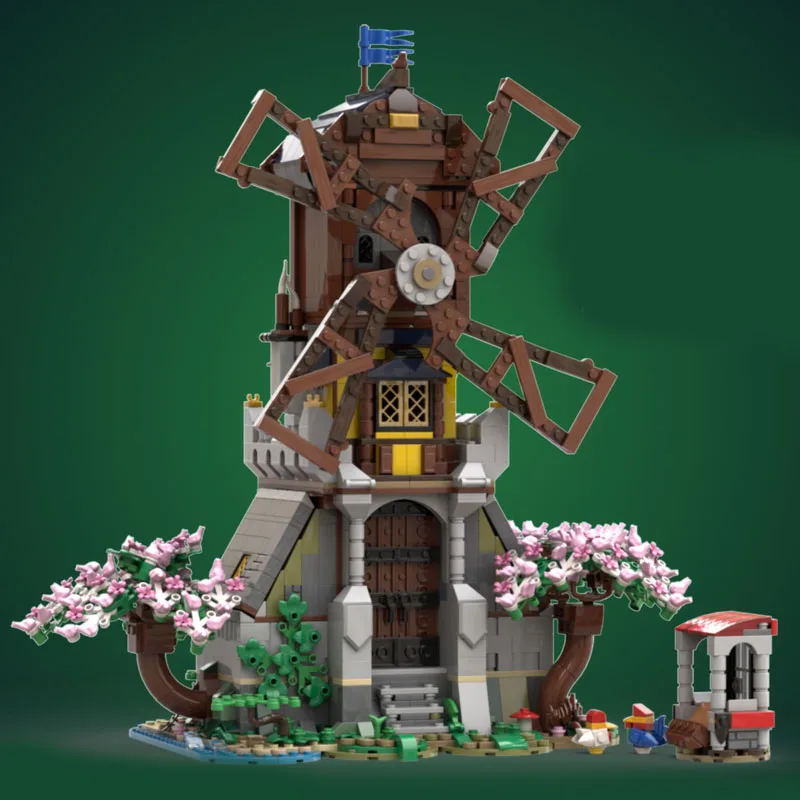 

1829 шт. MOC сказочная лесная ветряная мельница Dwelling очаровательные модульные строительные блоки DIY креативная сборка игрушек