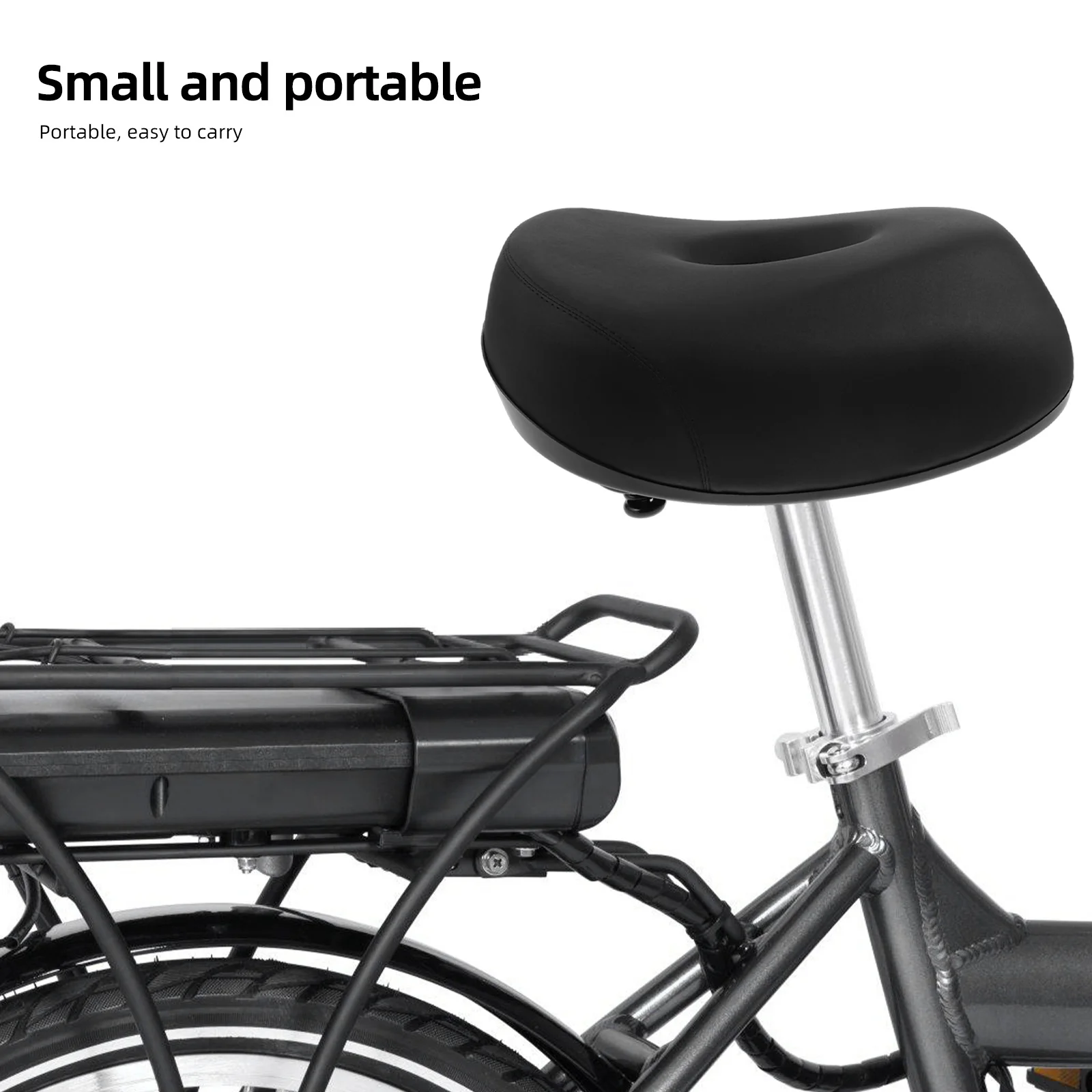 

Comfortable Electric Bike Seat Black High Elasticity Waterproof Wide Bicycle Saddle Shock Absorption Replacement Cushion for Men