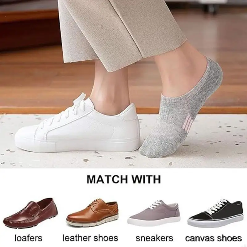 

L38E 6 Pairs Womens Men Running Socks Invisible Design Nonslip Low Cut No Show Sneaker Liner Boat Socks for Everyday Wear