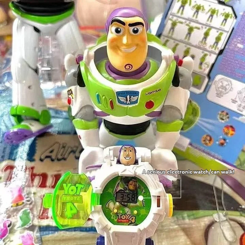 New Toy Story Buzz Lightyear Projection Watch Toy Boys and Girls Baby Children Cartoon Luminous Transfiguration Electronic Watch