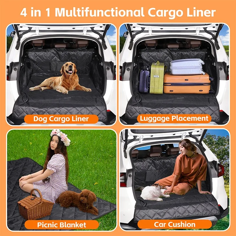 Dog Car Seat Cover Car Trunk Protector Waterproof Car Boot Mat Pet Transporter Pad Cargo Cape Liner For BMW X1 U11 2023-2024