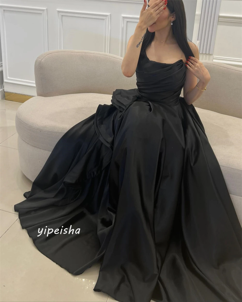 Customized es Draped Pleat Ruched Engagement A-line Strapless Bespoke Occasion Gown Long Dresses