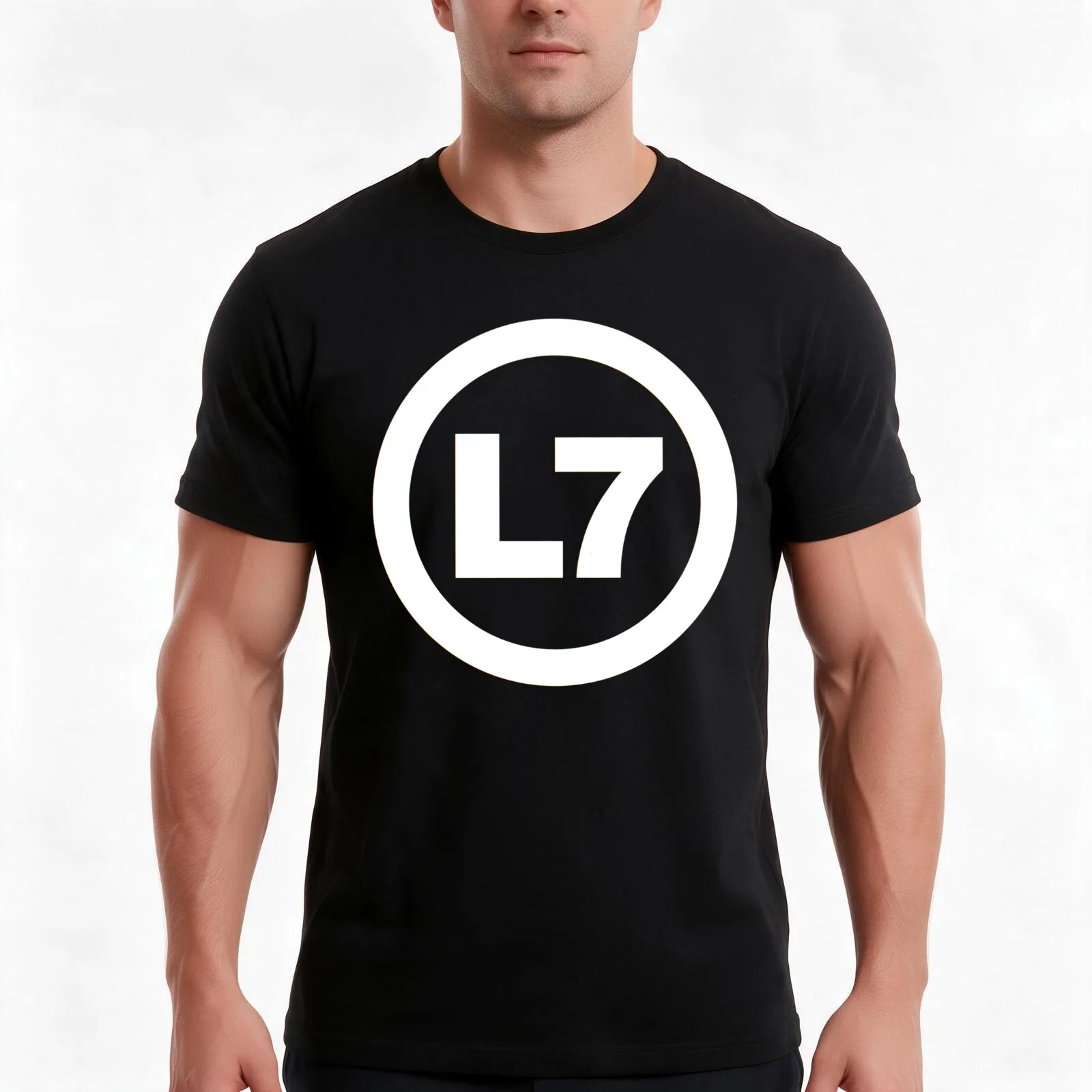 L7 T-Shirt, Summer Casual Cotton Tee, Oversized Streetwear Tops, Vintage Graphic Print, Loose Fit Short Sleeve, Unisex Men Women