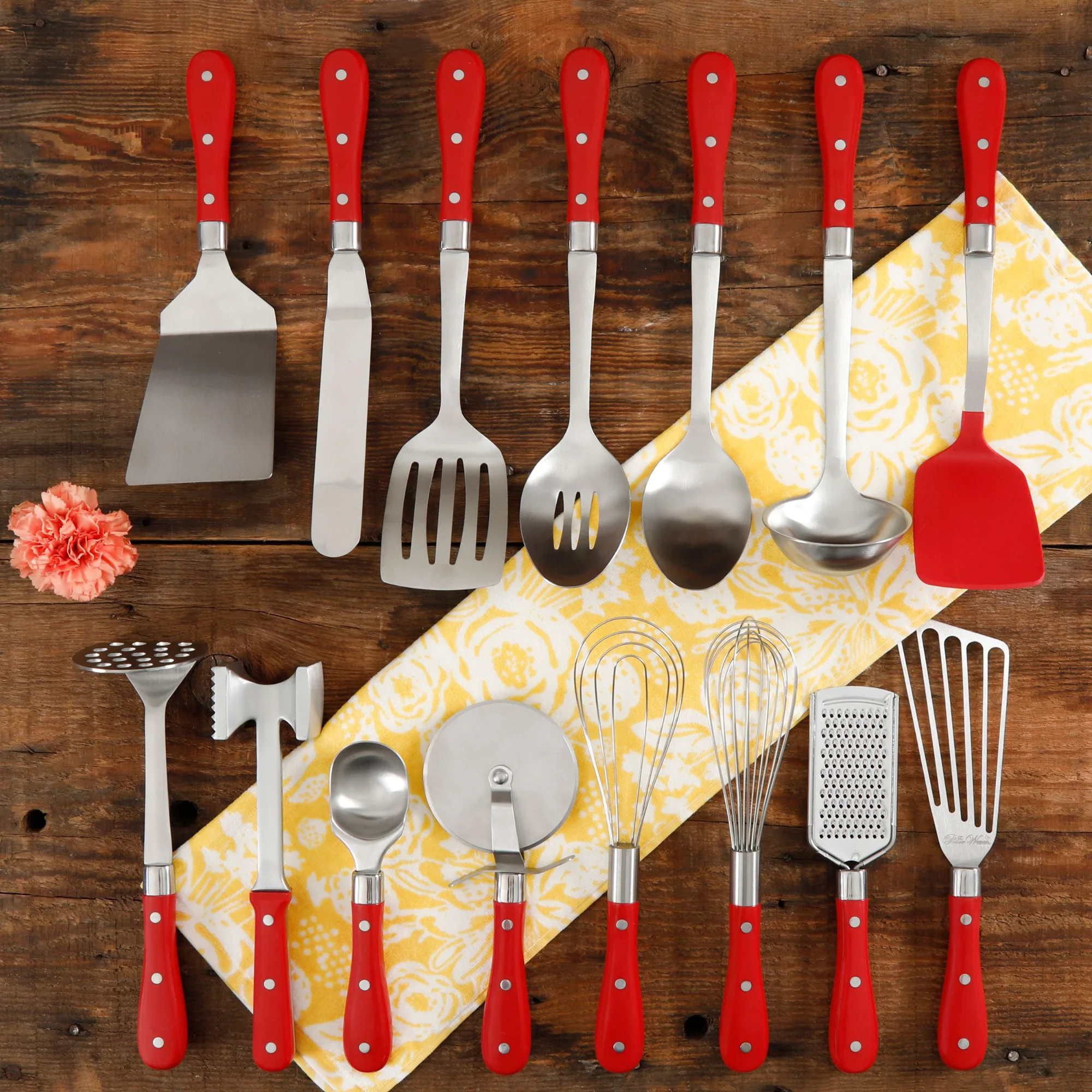 

15-Piece All in One Kitchen Utensil Set, Red