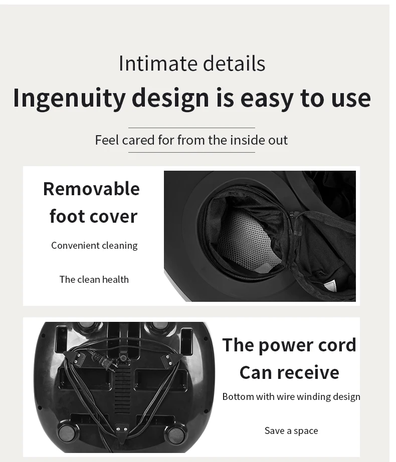 مدلك شياتسو للقدم مع EMS وضغط الهواء - الاهتزاز الكهربائي والعلاج الحراري، تصميم الأسطوانة اليابانية لاسترخاء القدم بالكامل)