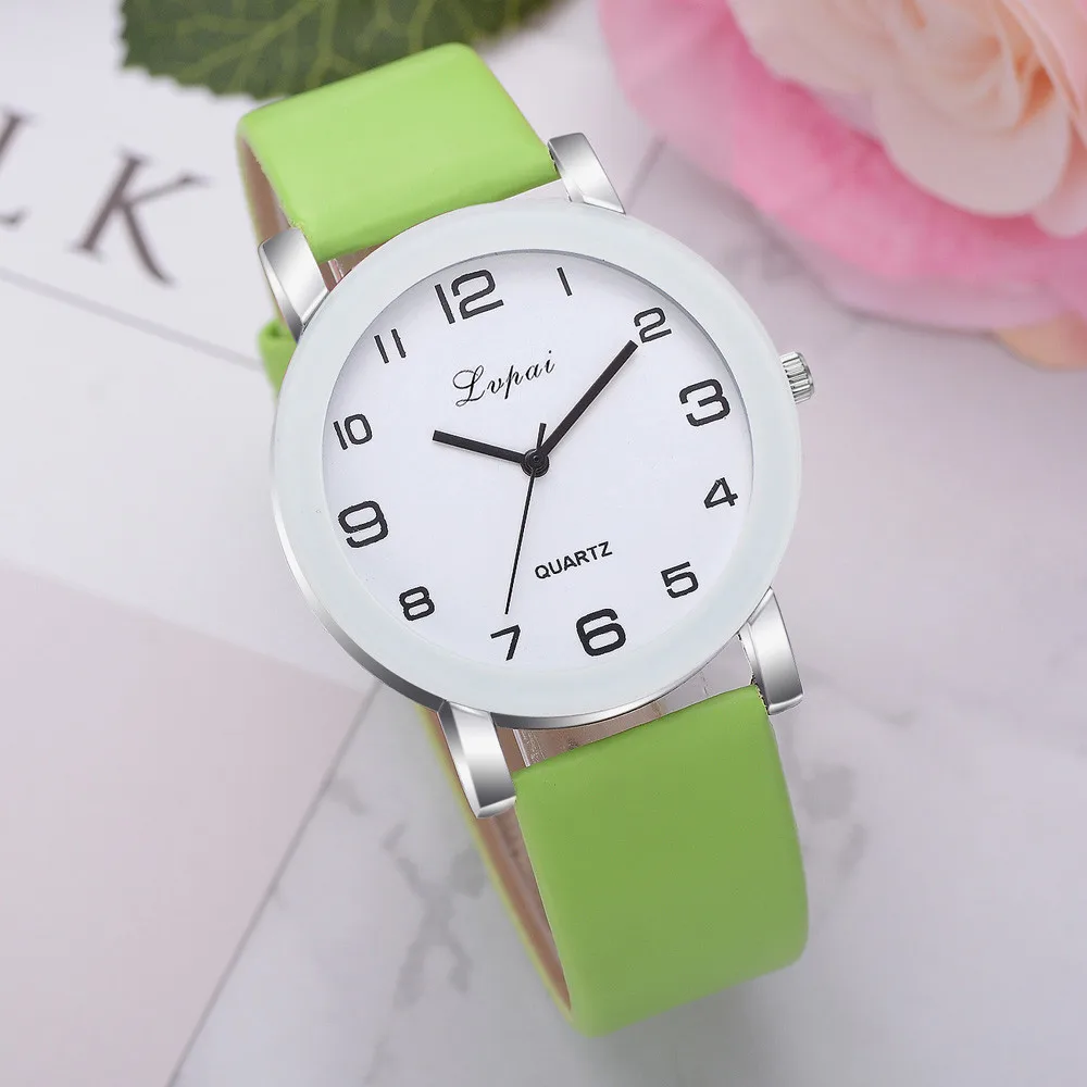 Women's Quartz Watch Leather Band Watch Ladies Round dial Wristwatch Casual Fashional Wrist Watch Various colors