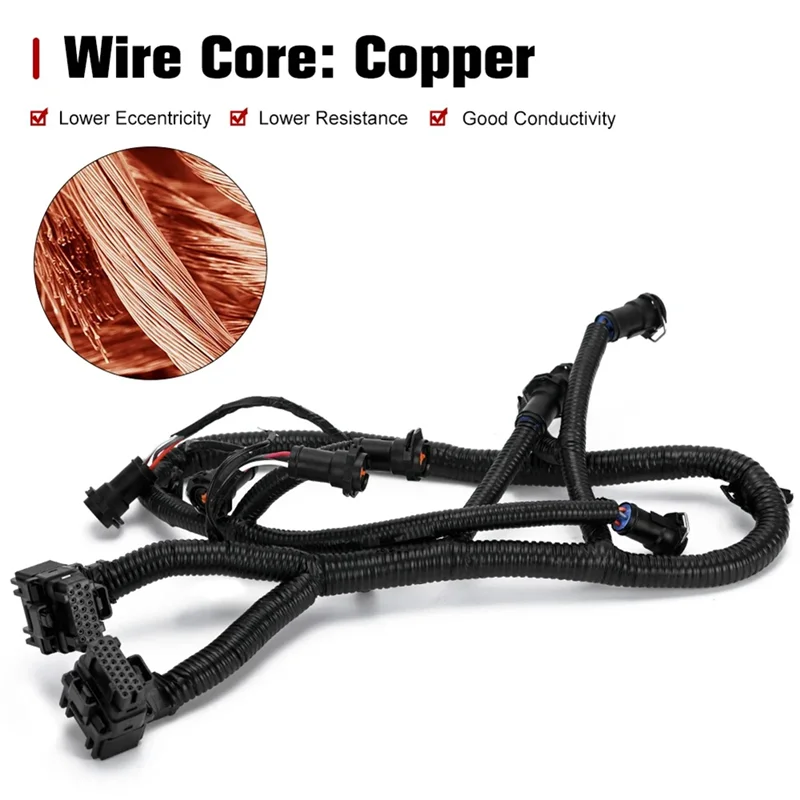 

A63X-Engine Fuel Injector Module Wire Harness For Ford F-250 F-350 6.0L 2003-2007 5C3Z9D930A 5C3Z-9C891-A Parts