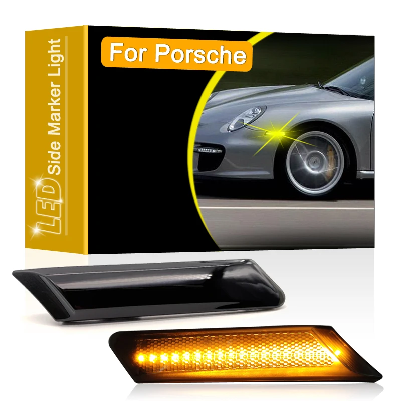 Intermitente LED para guardabarros lateral de coche, lámpara de advertencia de 12V para Porsche 911, Carrera, Targa, Carrera, Turbo, GT2, GT3, Boxster, Cayman