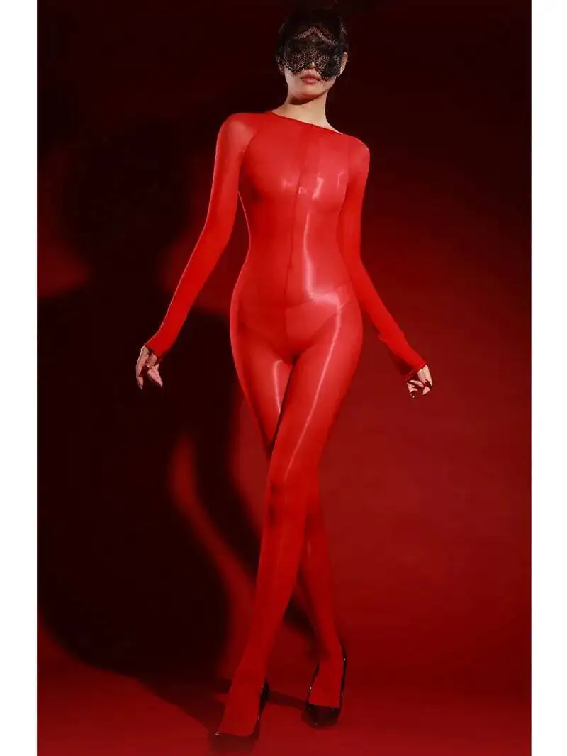 

Комбинезон со швами на груди, масляный комбинезон, костюмы для всего тела для носков с лошадиным маслом, сексуальный облегающий комбинезон с промасленным отверстием, женский комбинезон ZLB8